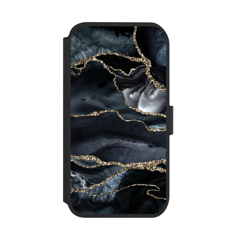 iPhone 11 NIVOflip Dunkler Marmor Gold Glitzerlook