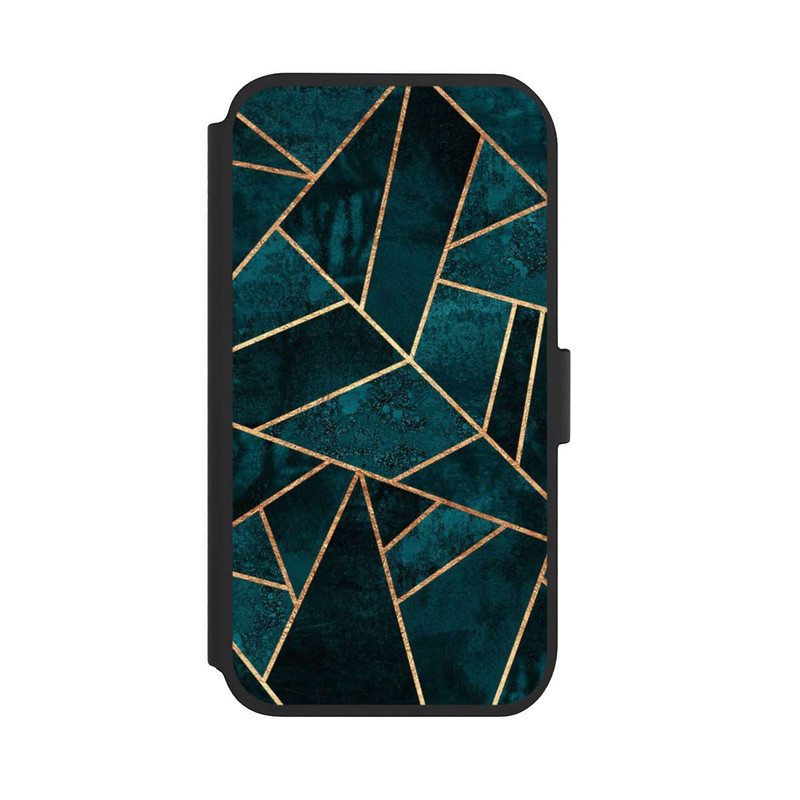 iPhone 11 NIVOflip Tief Blaugrün Stein Gold Druck