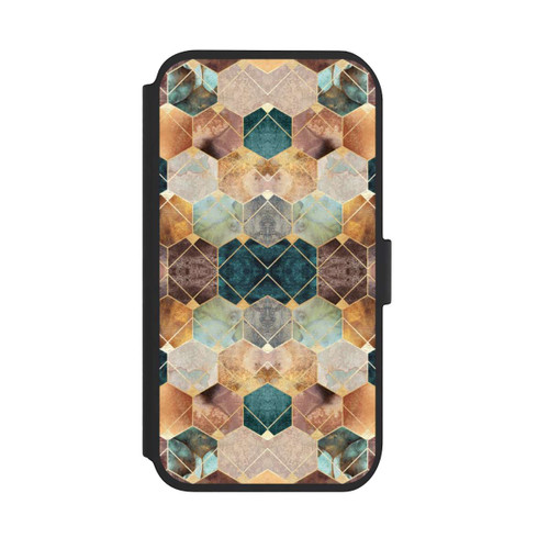 Apple iPhone 11 NIVOflip Naturfarbene Sechsecke und Diamanten