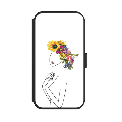Apple iPhone 11 NIVOflip Line Art Frau mit Blumenkrone