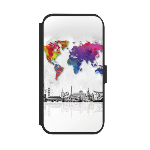 Apple iPhone 11 NIVOflip Weltkarte mit Skyline