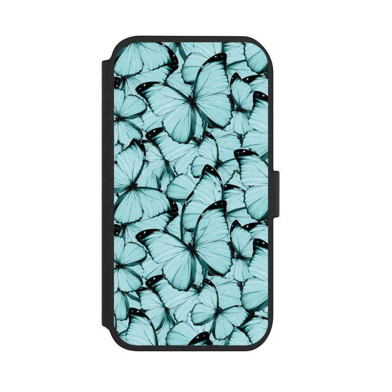 iPhone 11 NIVOflip Teal Schmetterlinge