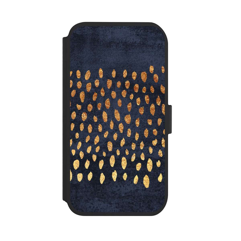 iPhone 11 NIVOflip Muster Gold und Marine
