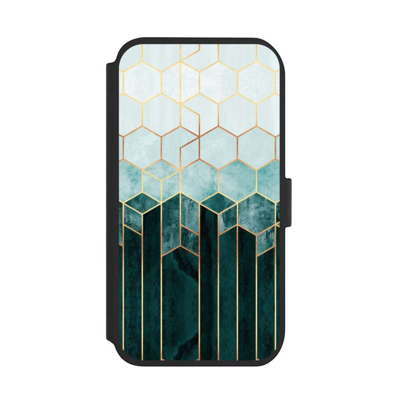 iPhone 11 NIVOflip Blaugrüne Sechsecke