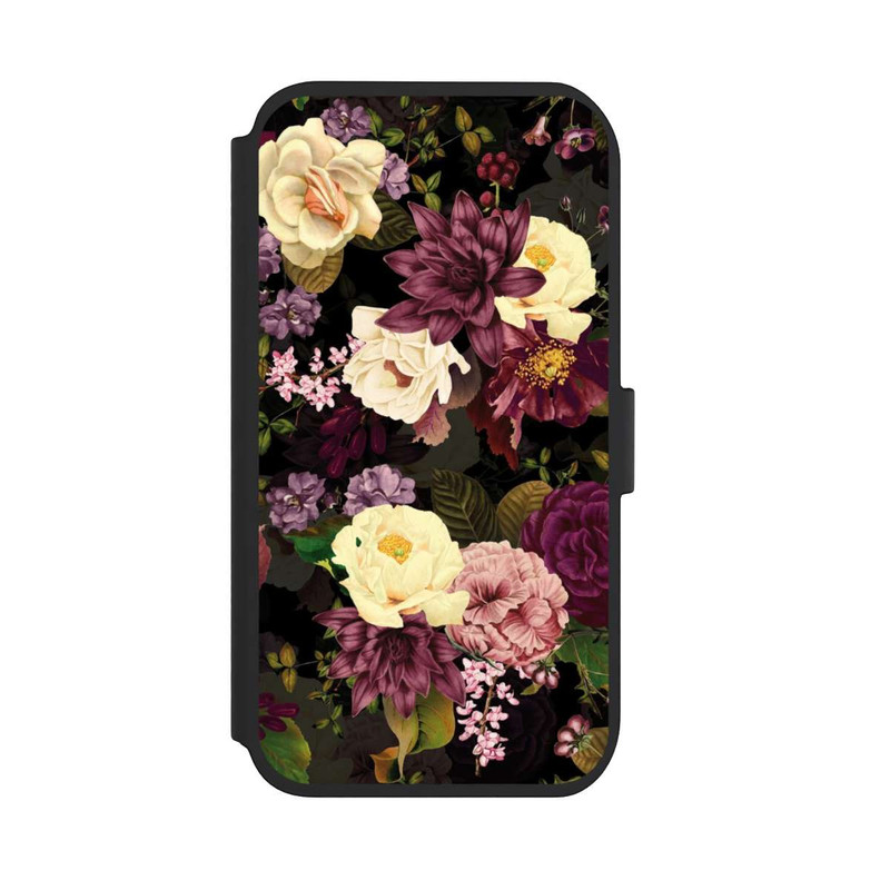iPhone 11 NIVOflip Dunkle Blumen Bienen