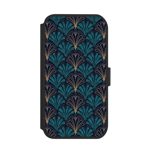 Apple iPhone 11 NIVOflip Art Deco Aquamarin Gold