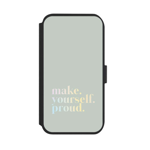 Apple iPhone 11 NIVOflip Make Yourself Proud Zitat-Minze und Farbverlauf