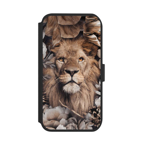 Apple iPhone 11 NIVOflip Löwe Blumenrahmen Beige