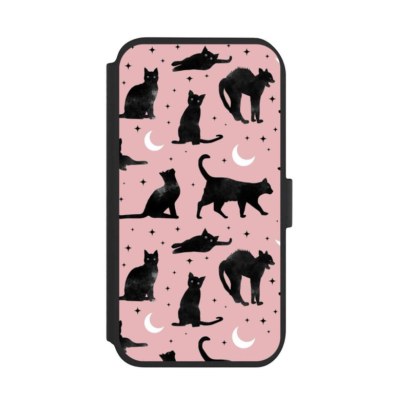 iPhone 11 NIVOflip Lune & Chats Fond Rose