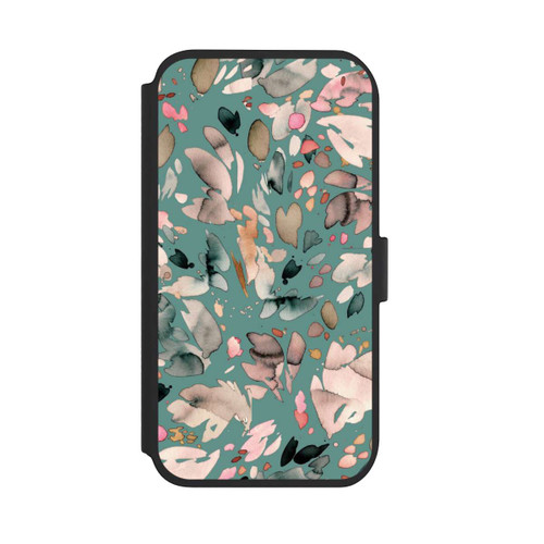 Apple iPhone 11 NIVOflip Abstrakte Blumenblätter grün