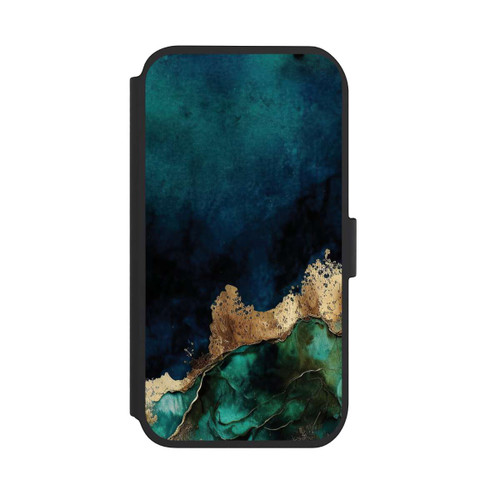 Apple iPhone 11 NIVOflip Petrolblau mit Gold