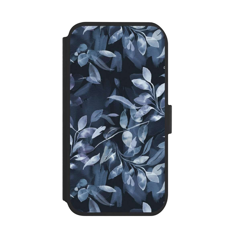 iPhone 11 NIVOflip Mystische Aquarellblätter marineblau