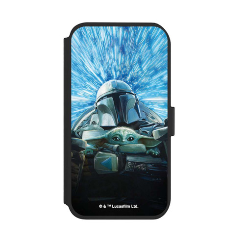 Apple iPhone 11 NIVOflip Grogu und Mando fliegen blau