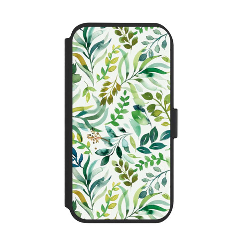 Apple iPhone 11 NIVOflip Aquarell Palmenblätter Botanisch Grün