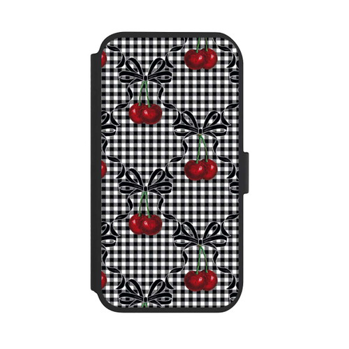 Apple iPhone 11 NIVOflip Kirschen Muster Schwarz