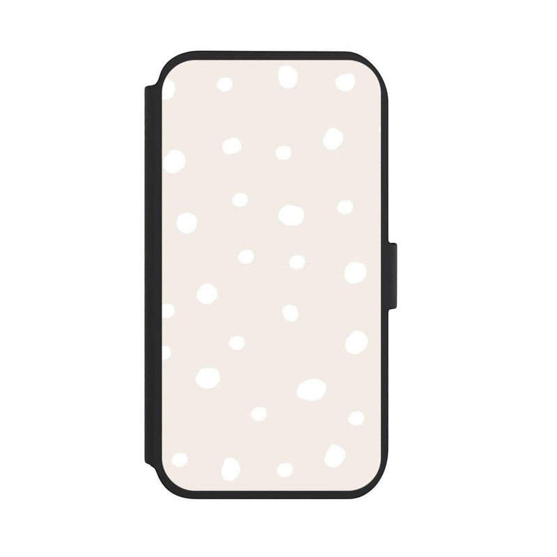 iPhone 11 NIVOflip Motif à Pois Beiges et Blancs