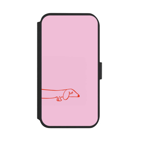 Apple iPhone 11 NIVOflip Dachshund Illustration Pink