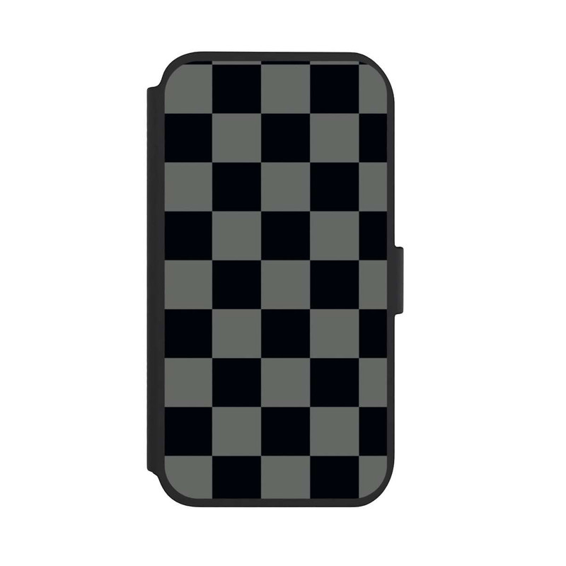 iPhone 11 NIVOflip Schachbrett Schwarz Grau