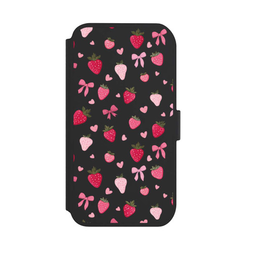 Apple iPhone 11 NIVOflip Erdbeer Herz Schleifen Pink Muster Transparent