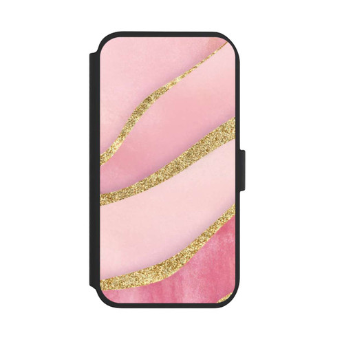 Apple iPhone 11 NIVOflip Pink Marble Goldprint Stripes