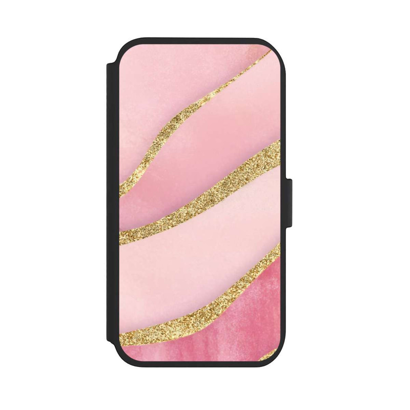 iPhone 11 NIVOflip Pink Marble Goldprint Stripes