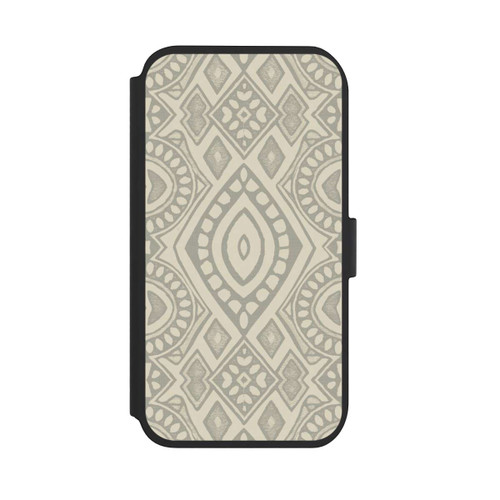 Apple iPhone 11 NIVOflip Boho Geometric Mosaic Pattern Neutral Grey and Beige