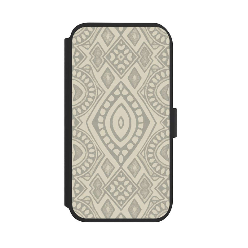 iPhone 11 NIVOflip Boho Geometric Mosaic Pattern Neutral Grey and Beige