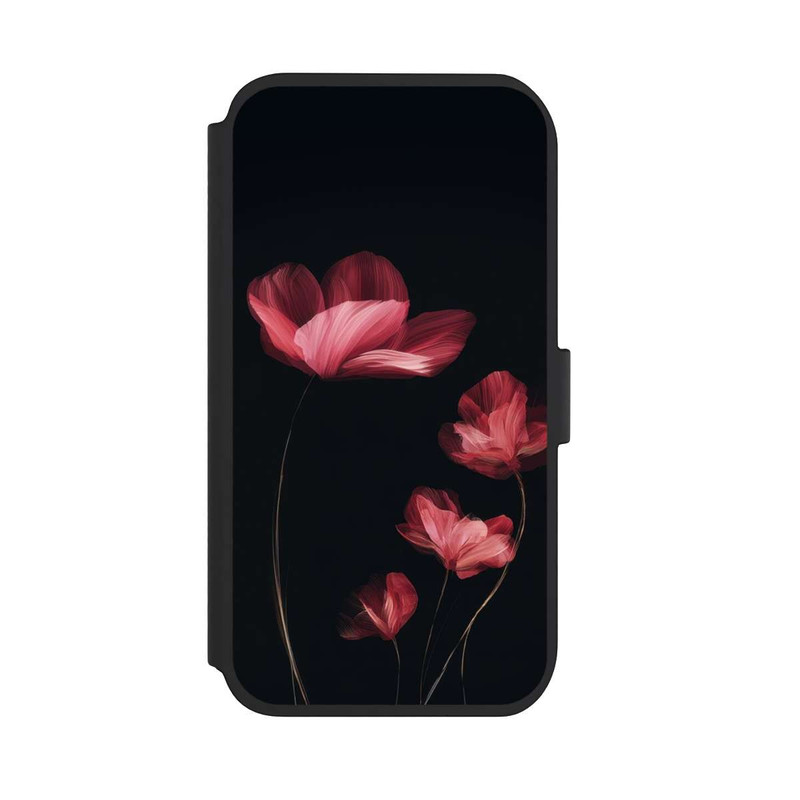 iPhone 11 NIVOflip Burgunder Blüten schwarz