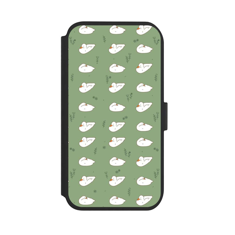 iPhone 11 NIVOflip Cartoon Entenmuster grün