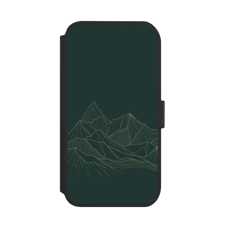 iPhone 11 NIVOflip Berg Line Art Grün