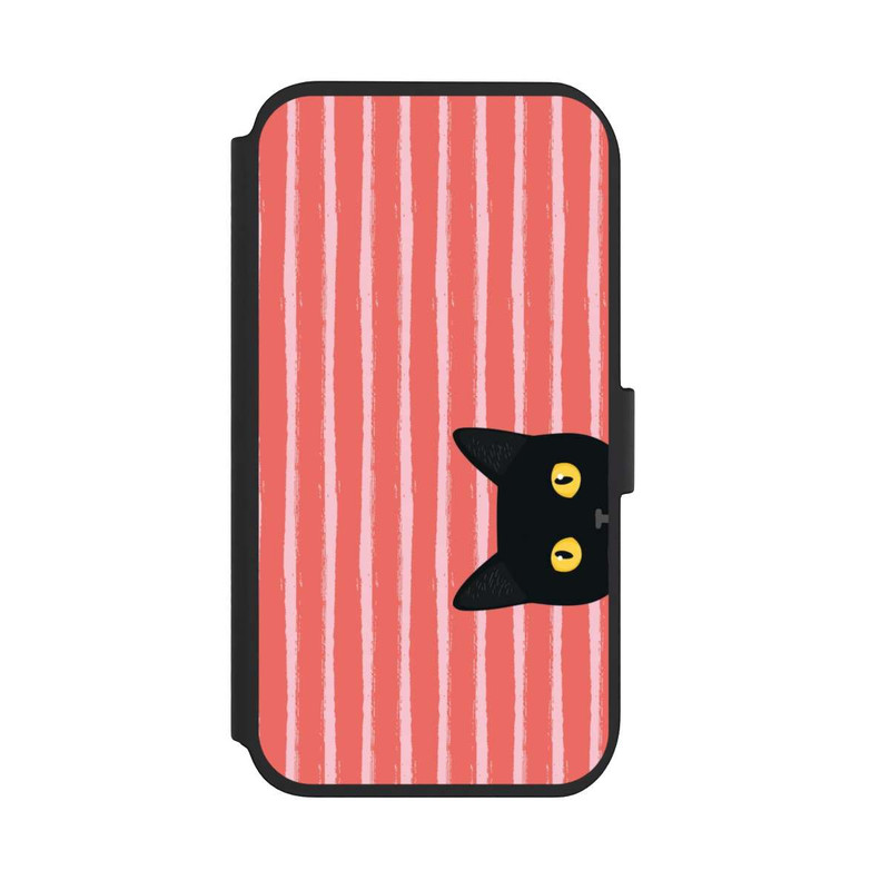 iPhone 11 NIVOflip Schwarze Katze Gestreift Orange