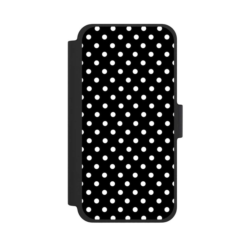 iPhone 12 mini NIVOflip Polka Dots Schwarz und Weiß
