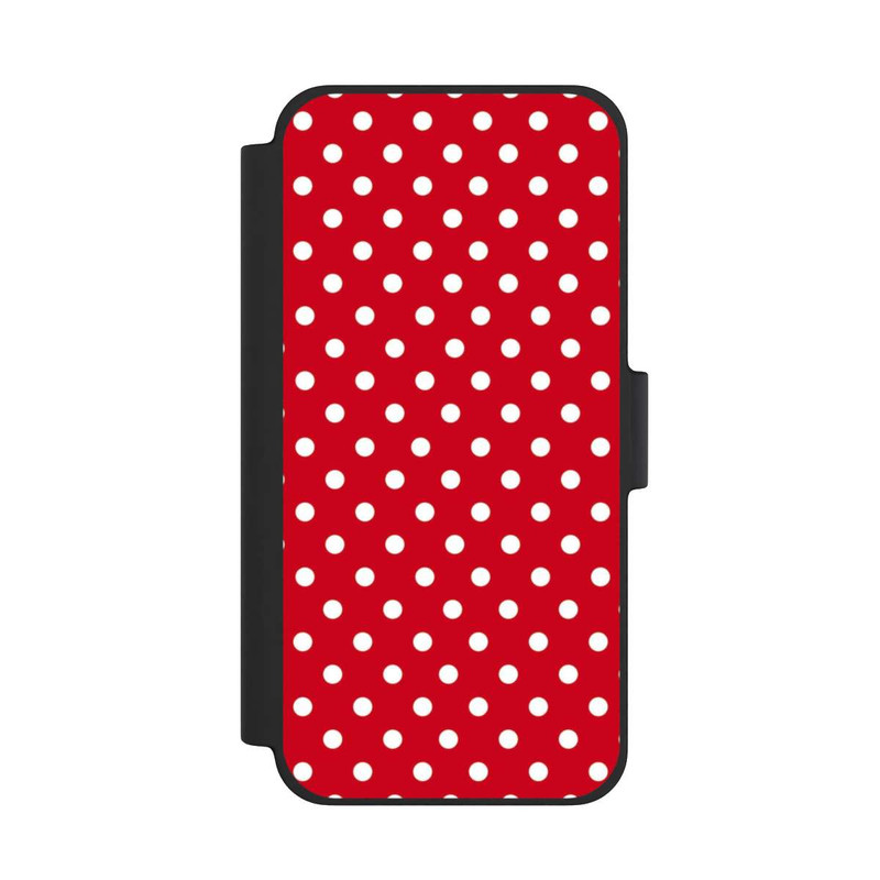 iPhone 12 mini NIVOflip Polka Dots Dunkelrot und Weiß
