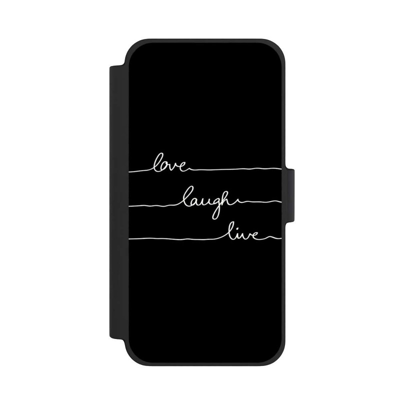 iPhone 12 mini NIVOflip Love Laugh Live blanc/noir
