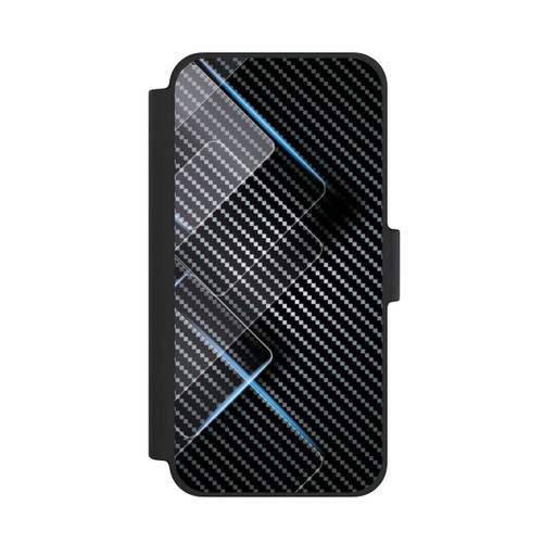 Apple iPhone 12 mini NIVOflip Blaue Linien auf Karbon