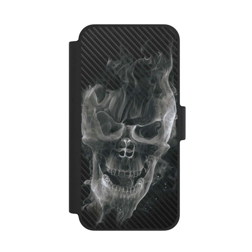 Apple iPhone 12 mini NIVOflip rauchender Totenkopf Carbon