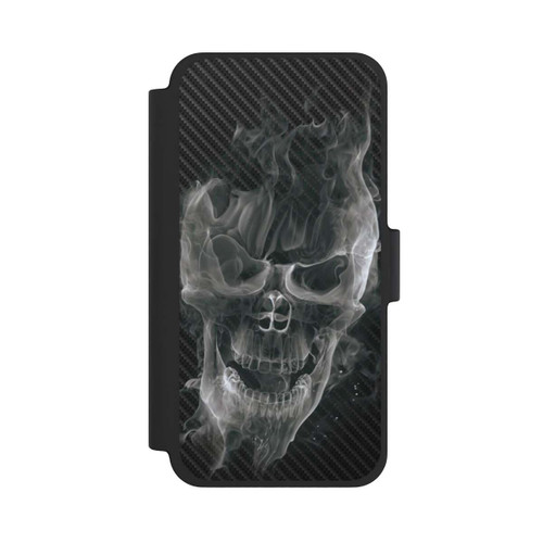Apple iPhone 12 mini NIVOflip rauchender Totenkopf Carbon