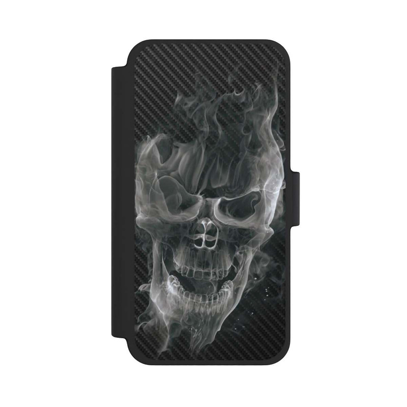 iPhone 12 mini NIVOflip rauchender Totenkopf Carbon