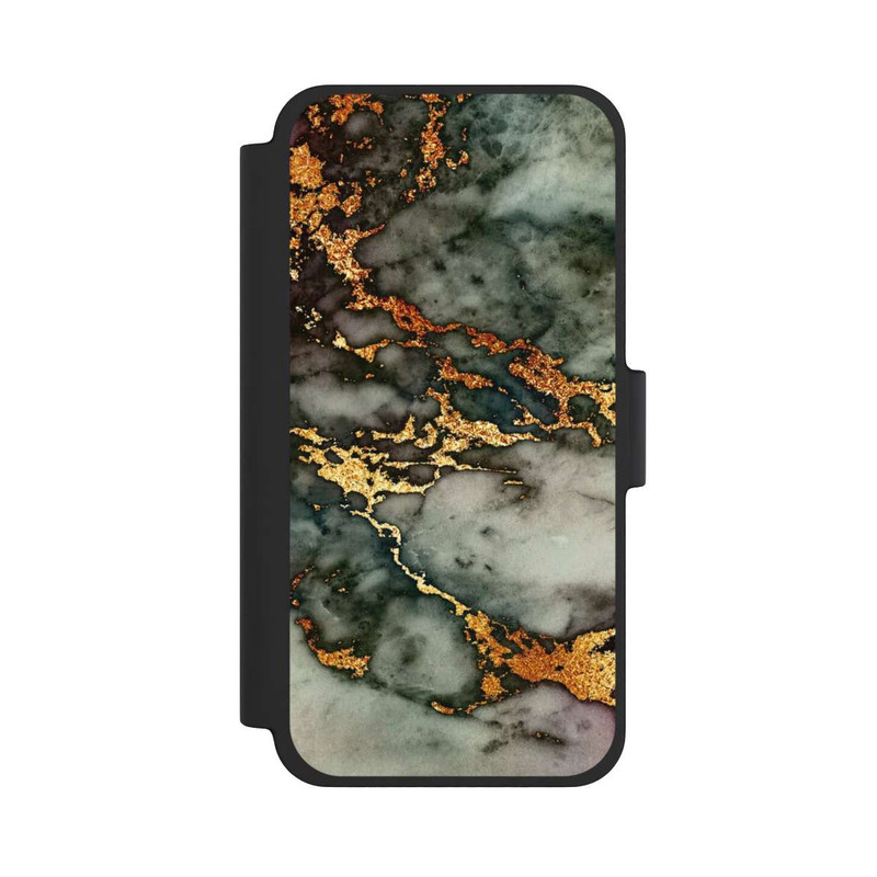 iPhone 12 mini NIVOflip Grauer und goldener Marmor Look