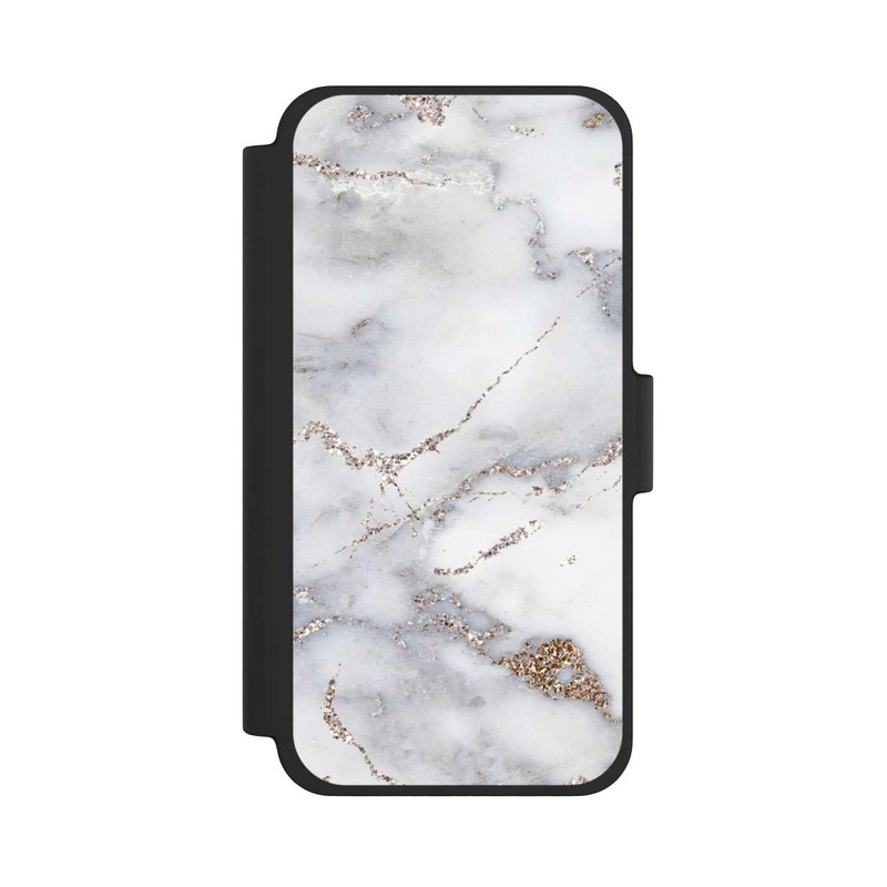 iPhone 12 mini NIVOflip Silberglitzer Marmorlook