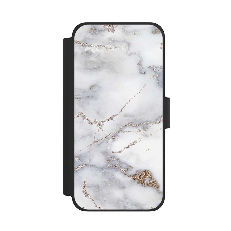 iPhone 12 mini NIVOflip Marbre Argent Scintillant Look