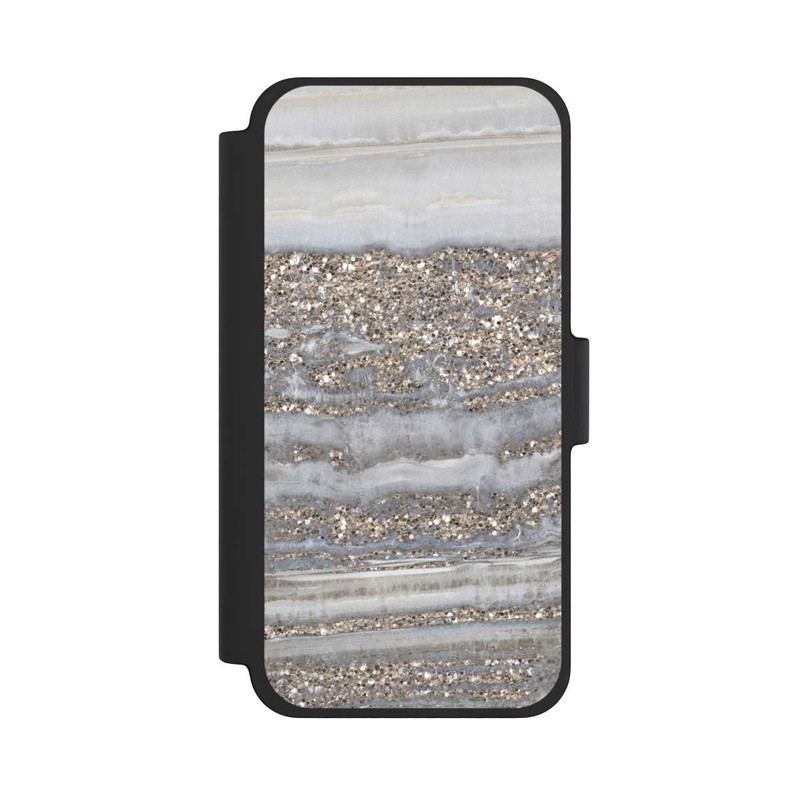 iPhone 12 mini NIVOflip White Glitter Marble Look