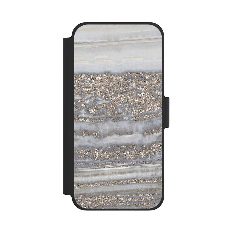 iPhone 12 mini NIVOflip White Glitter Marble Look