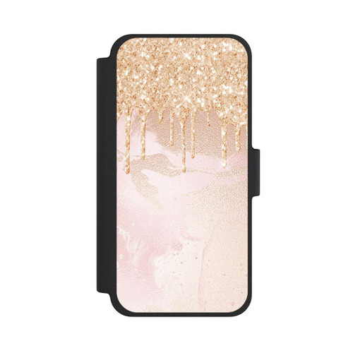 Apple iPhone 12 mini NIVOflip Rosegold Glitter Droplet Look