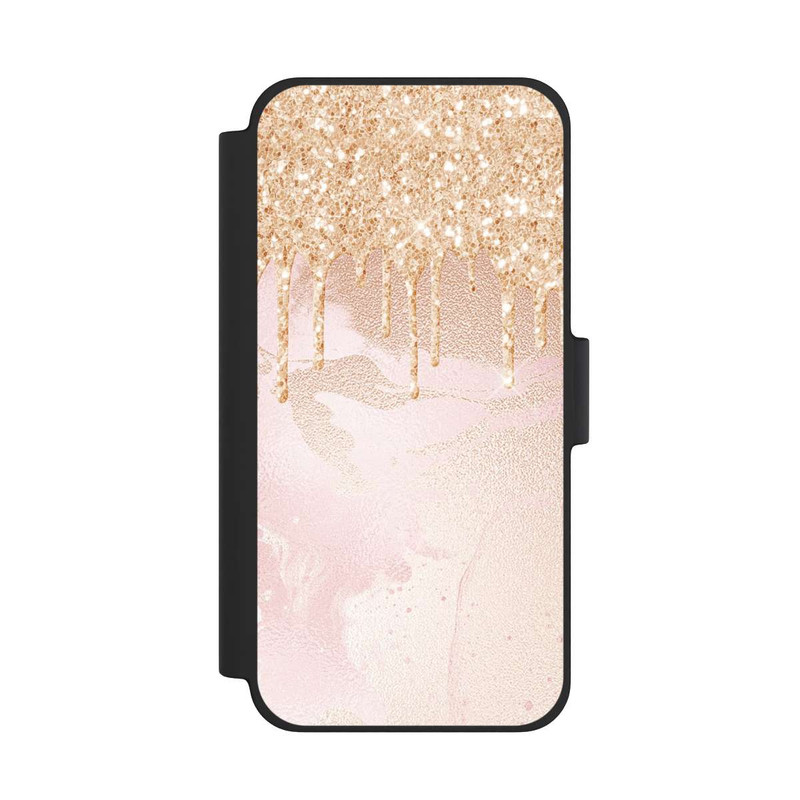 iPhone 12 mini NIVOflip Gouttelettes Scintillantes Look Rose Gold