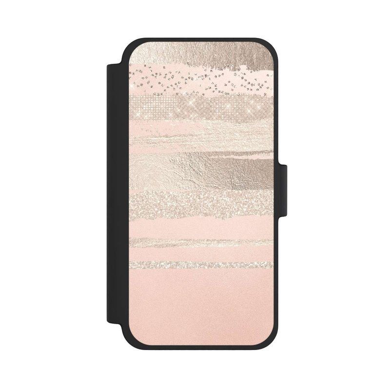 iPhone 12 mini NIVOflip Glitzerschichten (Rosé/Silver) Glitterlook