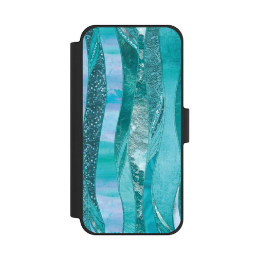 Apple iPhone 12 mini NIVOflip glamouröser Glitzerlook blau