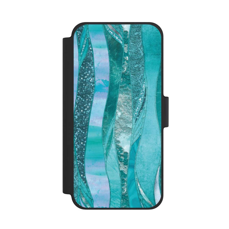 iPhone 12 mini NIVOflip Look pailleté glamour bleu