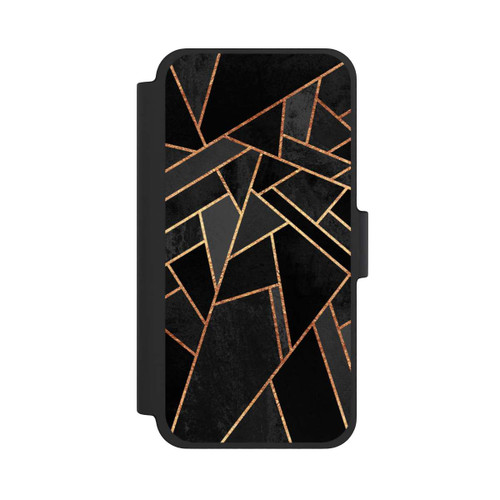 Apple iPhone 12 mini NIVOflip Schwarze Nacht Gold Druck