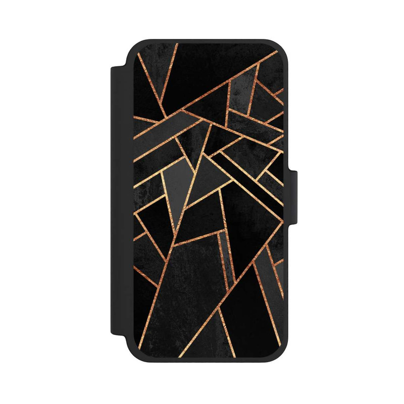 iPhone 12 mini NIVOflip Schwarze Nacht Gold Druck